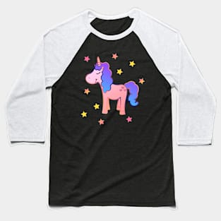 Pretty Colorful Pastel Kawaii Unicorn Stars Pastel Goth Unicorn Baseball T-Shirt